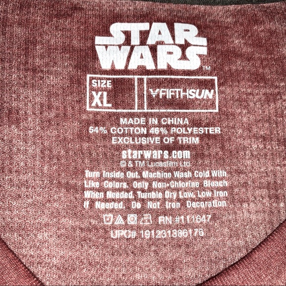 Star Wars Dark Side Darth Vader Head Men's Thermal Long Sleeve Shirt Size XL - Picture 2 of 5